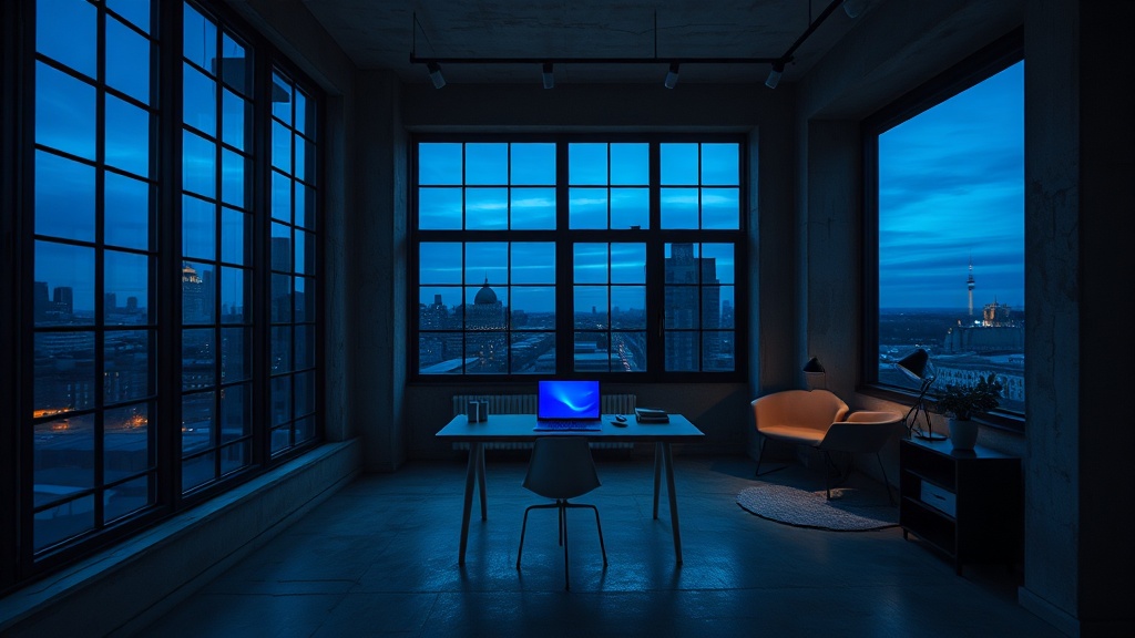 The studio at dusk — Berlin