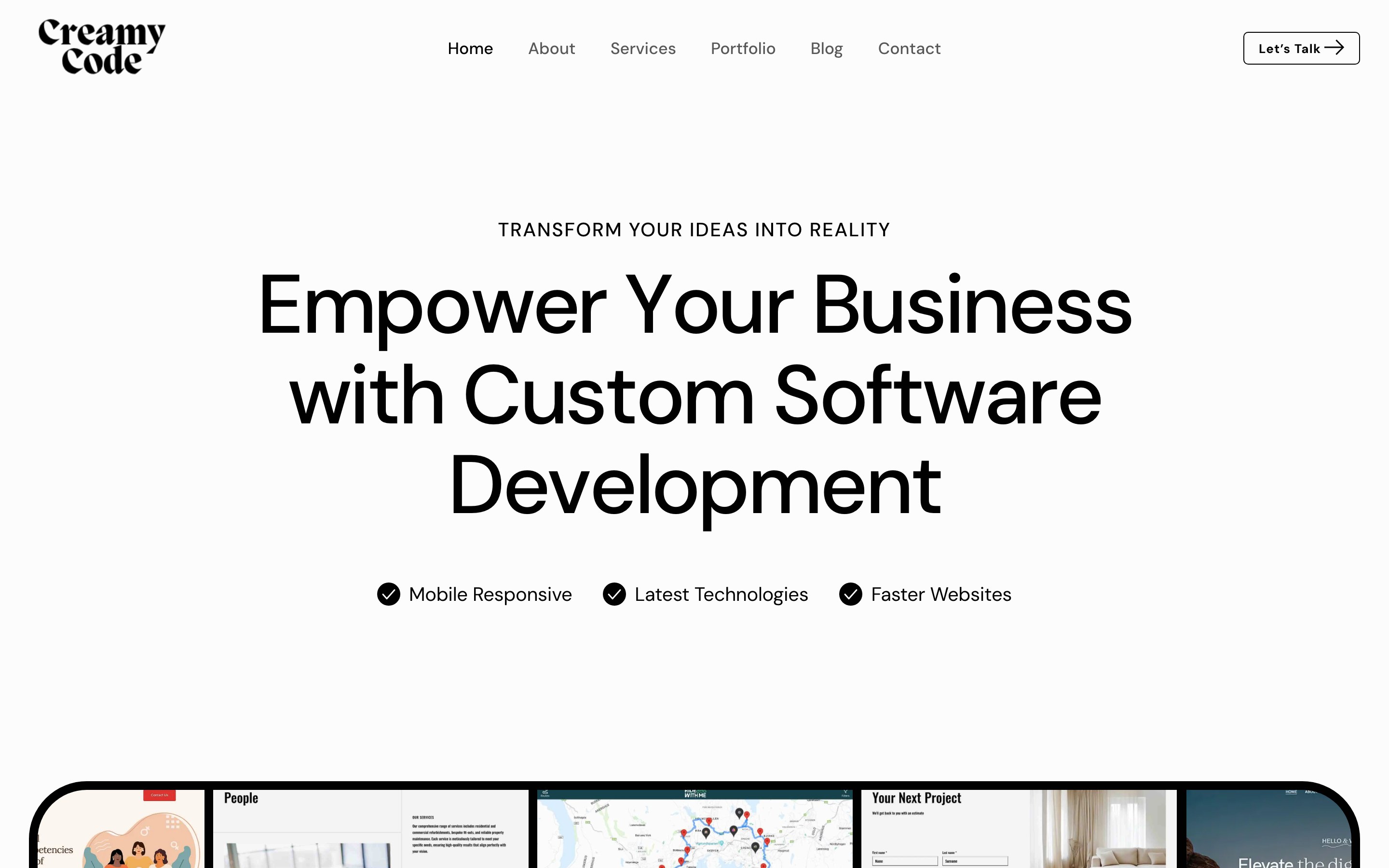 Creamy Code — live site preview