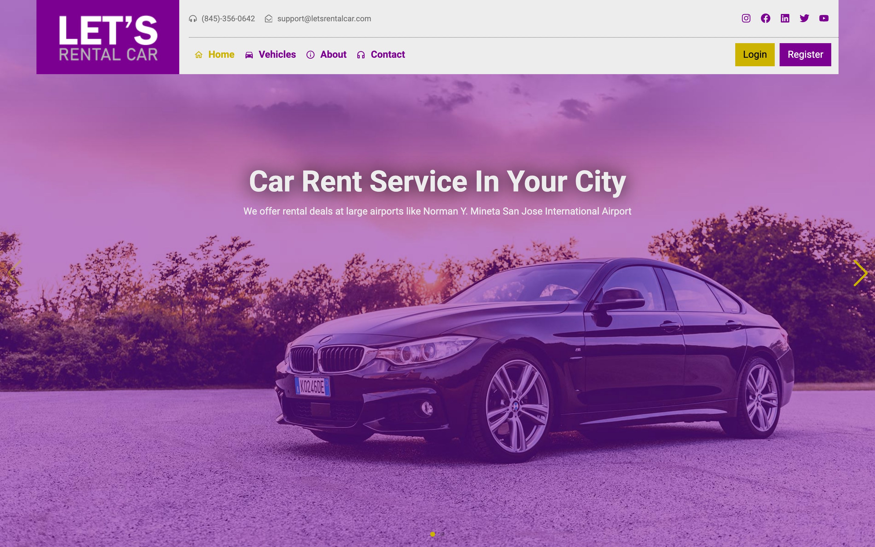 Let's Rental Car — live site preview