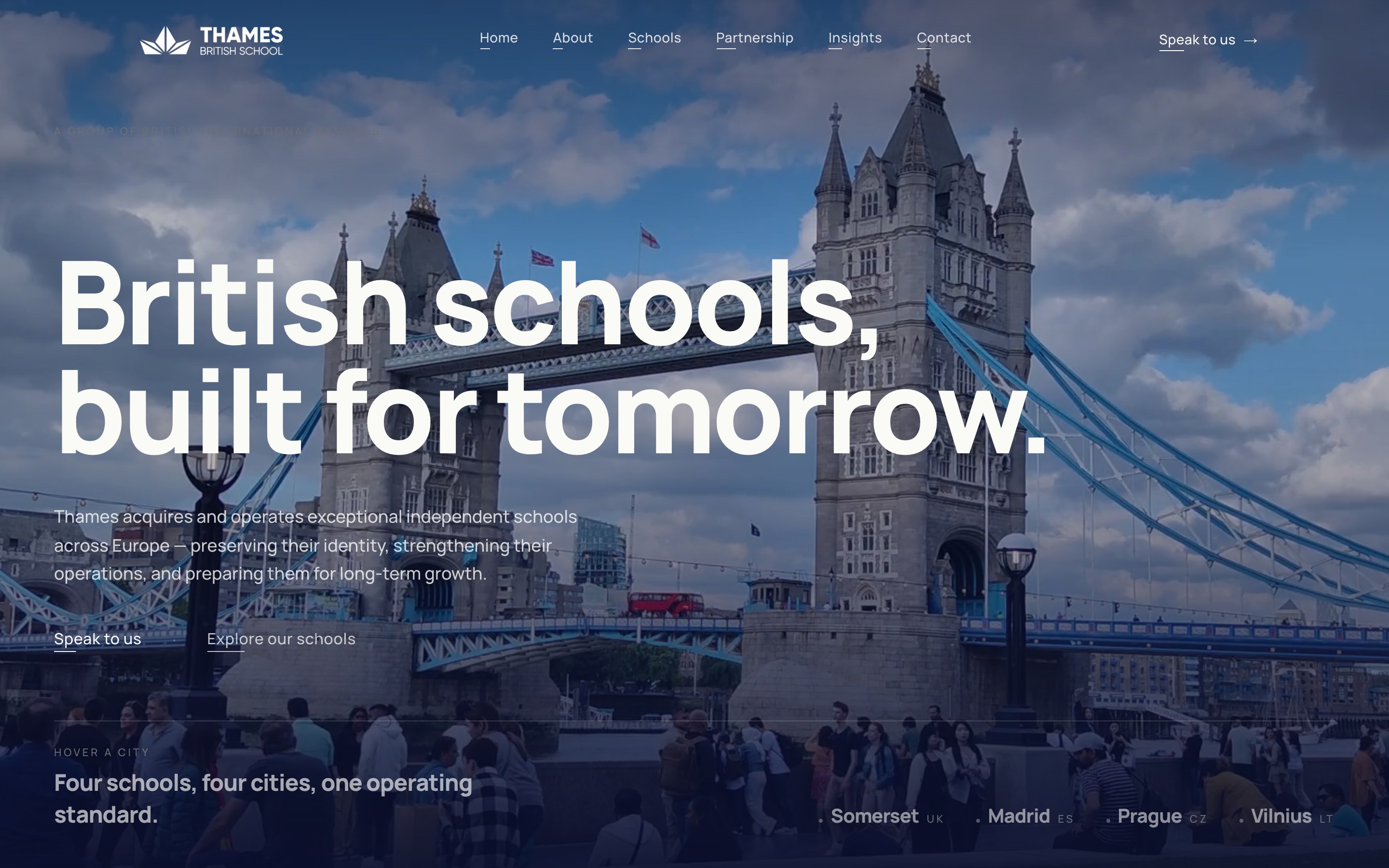 Thames British School — unified web platform across campuses